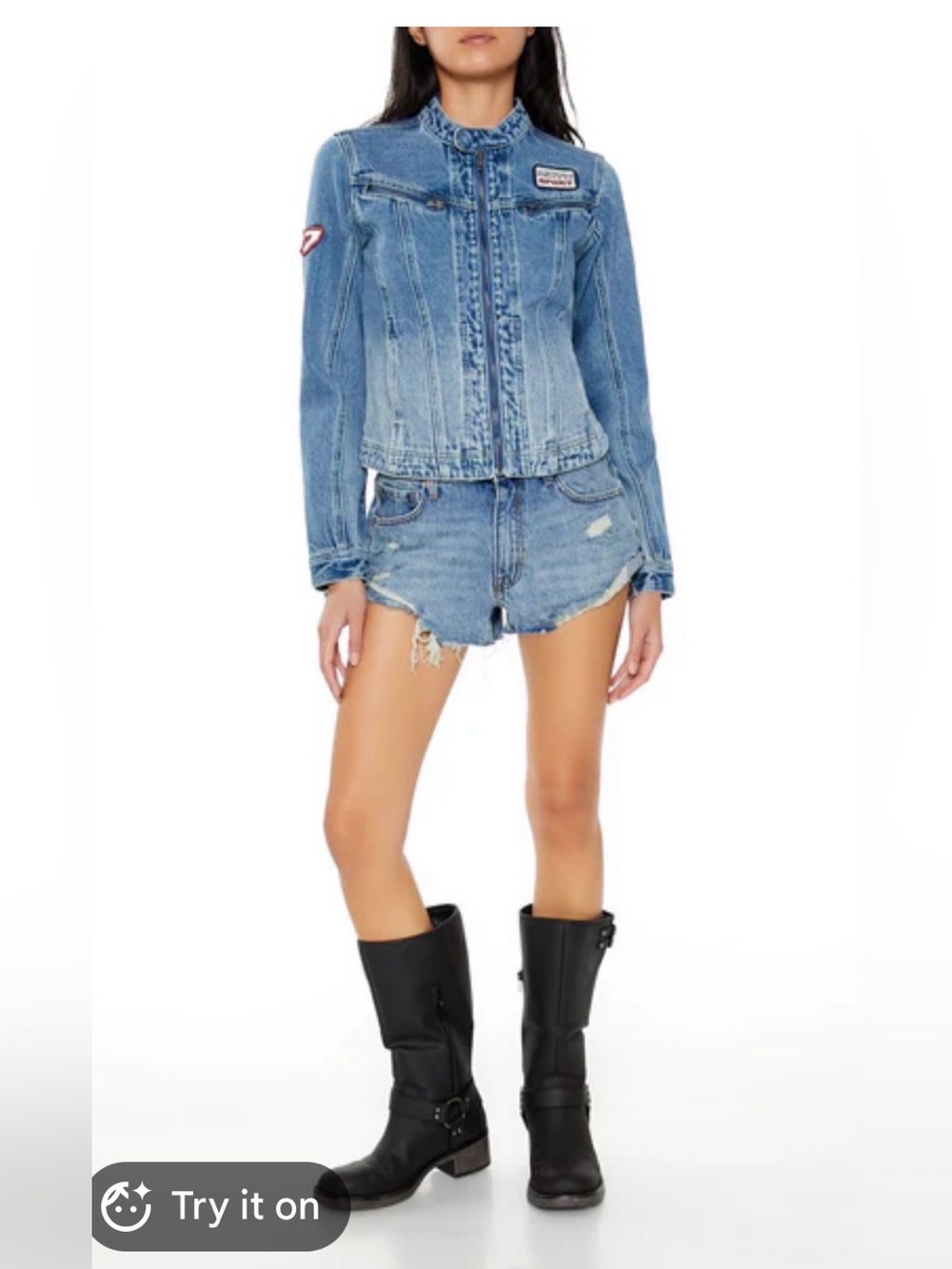 Forever 21 Blue Distressed Denim Concert Shorts SZ. 30 NWT